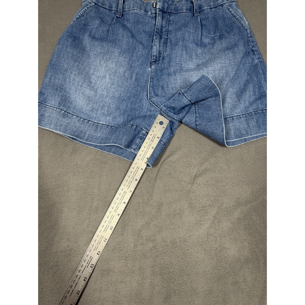 Frank & Eileen Waterford Denim Shorts Size 8 Blue Pleated Cotton Lightweight - Picture 4 of 8